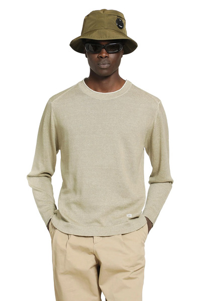  Linen Blend Crewneck Sweater 