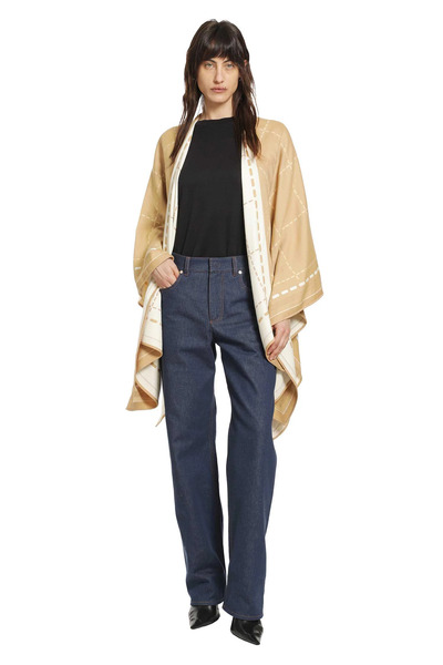  Wool Jacquard Poncho 