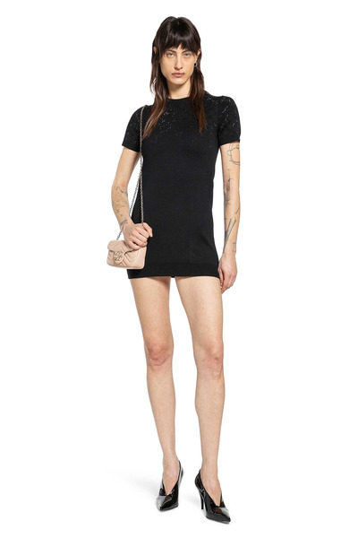  Fine Wool Mini Dress With Gg Crystals 