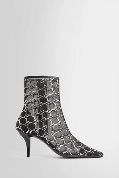  Gg Crystal Mesh Ankle Boots 