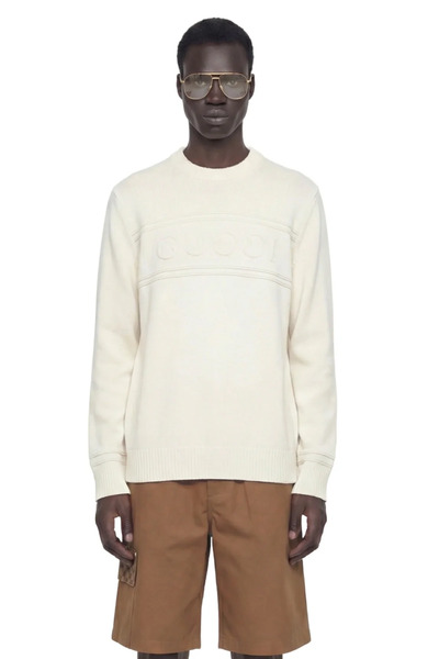  Knit Cotton Wool Jumper With Intarsia 