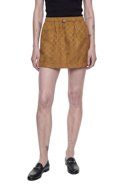  Slub Gg Nylon Mini Skirt 