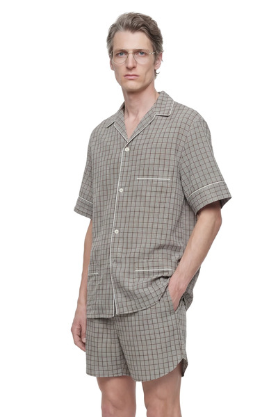  Viscose Linen Check Shirt 