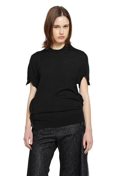  Short Sleeve Wool Sweater With Splits 