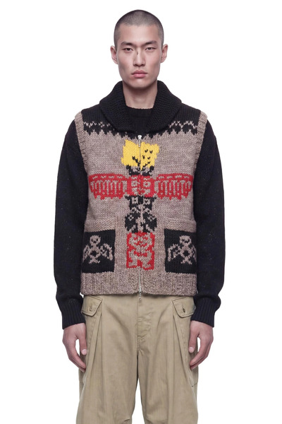  Hand Knit Peckish Totem Pole Vest 