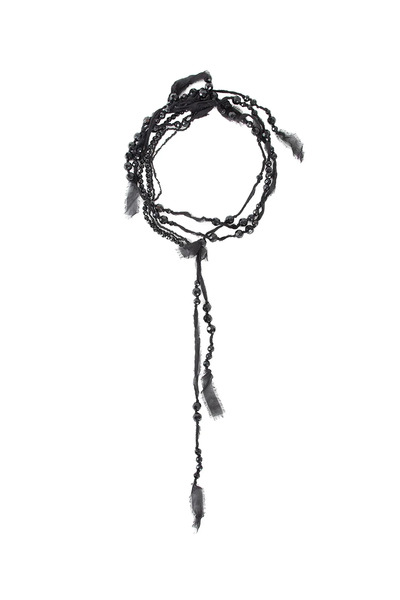  K- 170 Glass Beads And Silk Muslin Neck Piece 