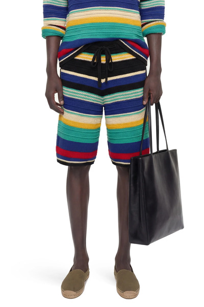  Striped Crochet Knit Shorts 
