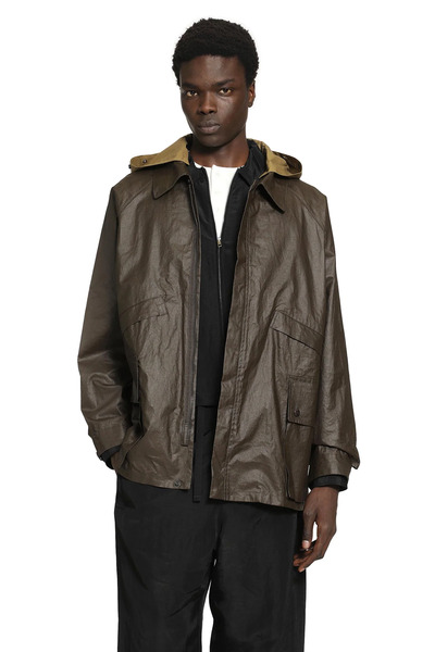  Coated Technical Linen Rain Jacket 