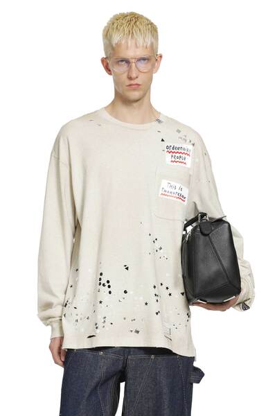  Embellished Sticker Long Sleeve T-shirt 