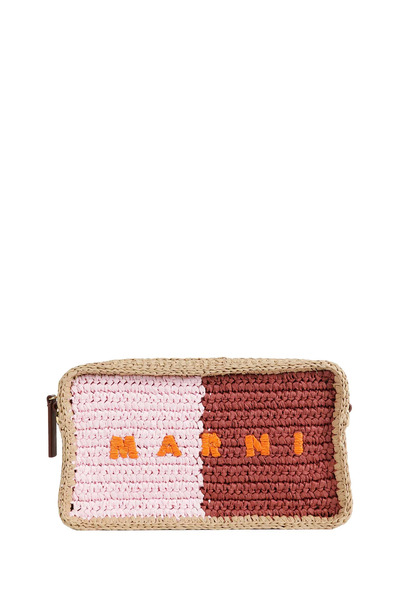  Bicolor Raffia Mini Camera Bag 