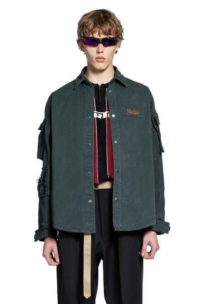  Cotton Denim Utility Overshirt 