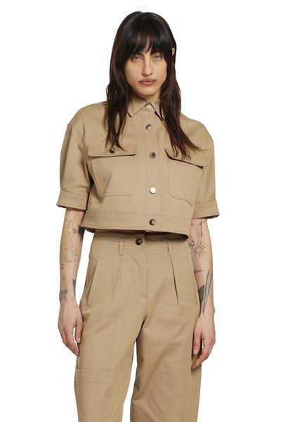  Stretch Cotton Cropped Jacket 