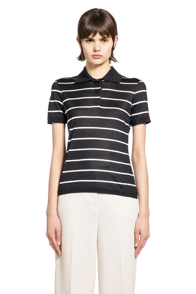  Striped Silk Jersey Short-sleeve Polo 