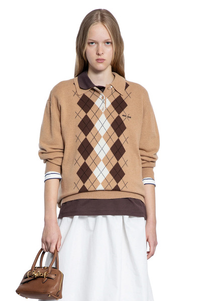  Argyle Cashmere Polo Sweater 