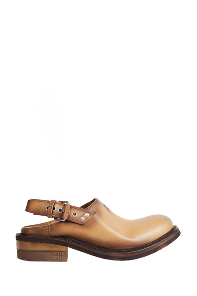  Foule Leather Mules 