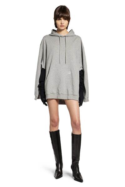  Hooeded Glove Sweatshirt Mini Dress 