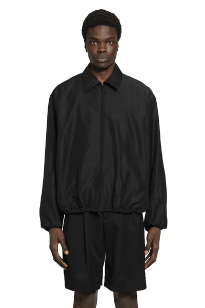  Wool Silk Collared Zip Jacket 