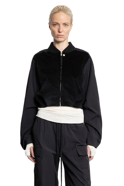  Cropped Bomber In Velvet And Nylon 
