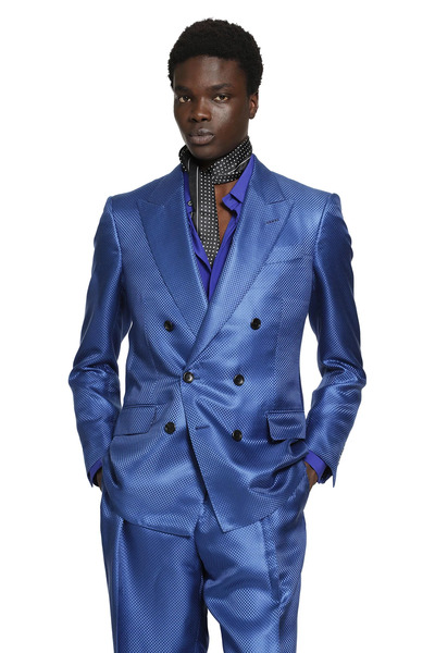  Silk Hopsack Double-breasted Blazer 