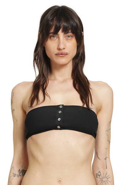  Ribbed Strapless Bikini Top 