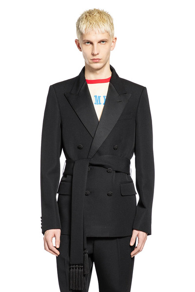  Double-breasted Wool Blazer With Belt 