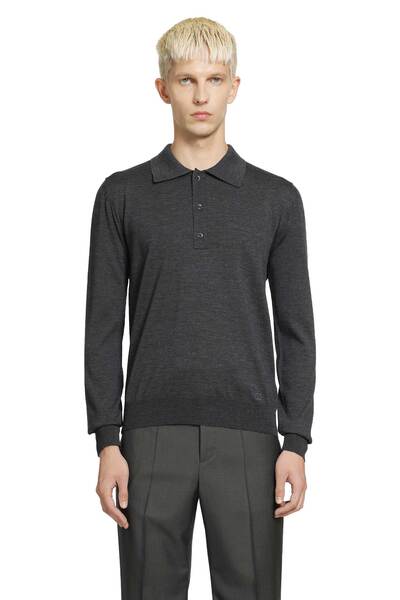  Wool Polo With Vlogo Embroidery 