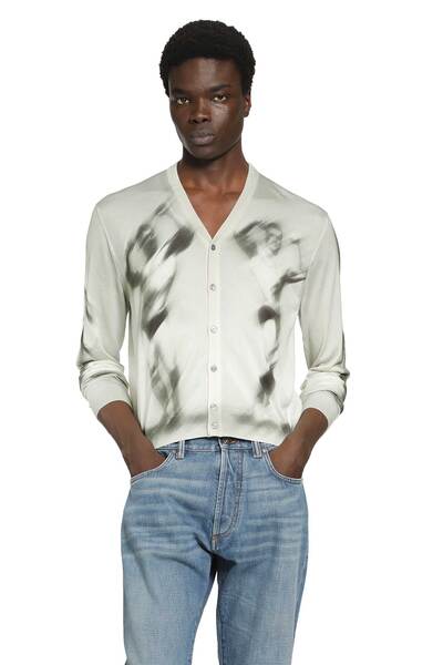 Printed Silk-knit Cardigan 