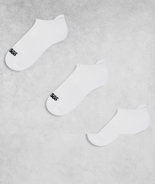  4505 Icon 3 Pack Quick Dry Trainer Sport Socks In White 