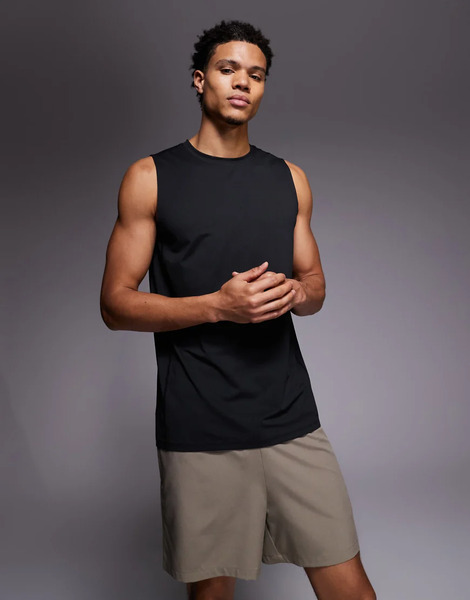  4505 Icon Quick Dry Mesh Training Tank In Black 