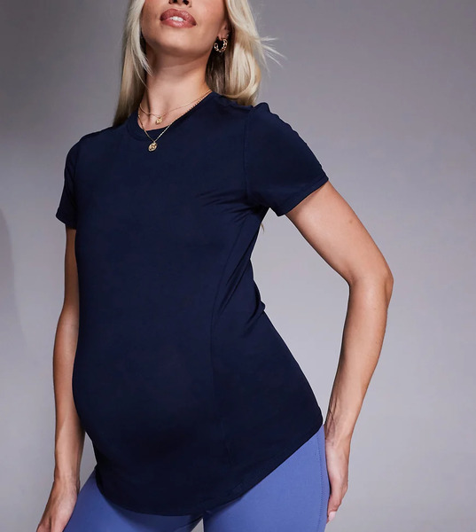 4505 Maternity Icon Active Quick Dry Performance T Shirt In Deep Navy 