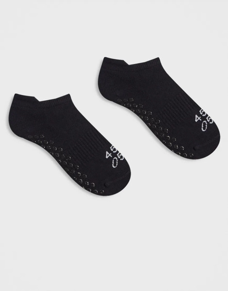  4505 2 Pack Pilates Grip Ankle Sock In Black 