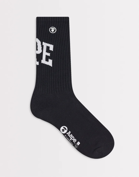  Aape By A Bathing Ape Logo Socks In Black 