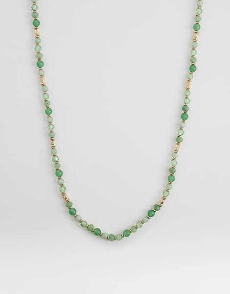  Accessorize Beaded Necklace In Green 