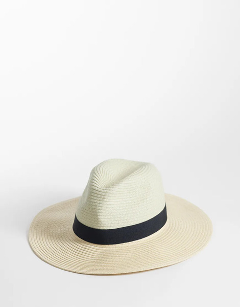  Accessorize Chic Band Fedora Hat In Tan Brown 