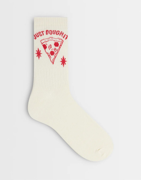  Accessorize Just Dough It Pizza Socks In Cream White 
