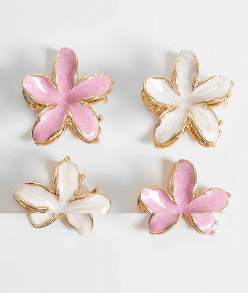  Accessorize 4 Pack Enamel Mini Flower Hair Clips Multi 