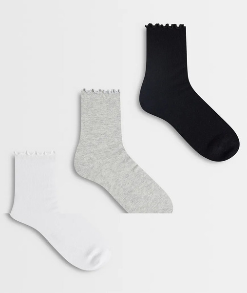  Accessorize 3 Pack Frilly Socks In Neutrals Multi 