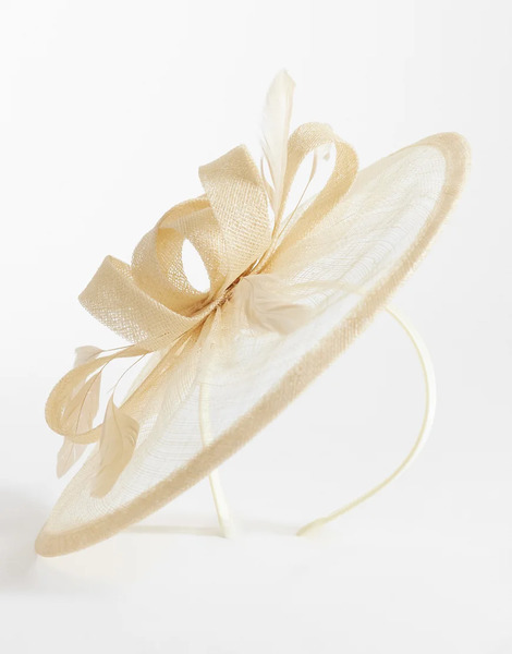 Accessorize Penelope Bow Fascinator Hat In Beige Yellow 