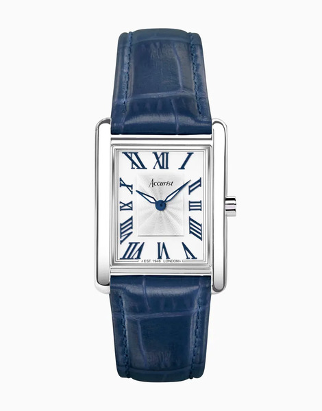  Accurist Ladies Rectangle Watch In White 