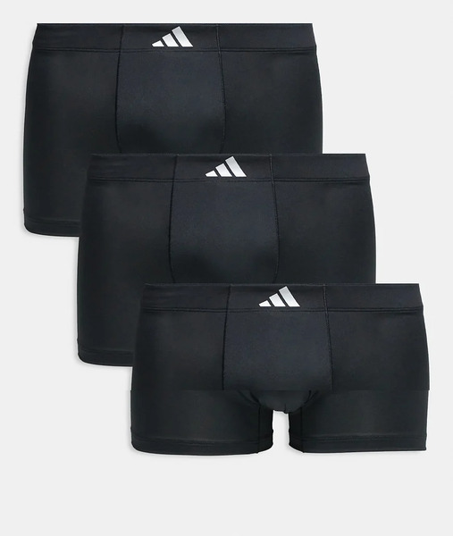  Adidas 3 Pack Active Micro Tech Trunks In Black With Tonal Logo 