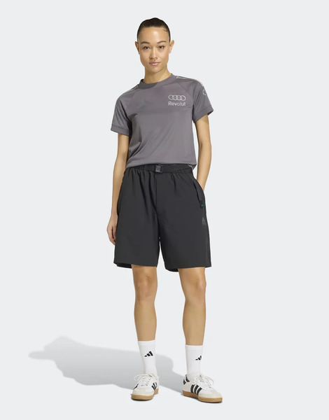  Adidas Performance Audi Formula One Team Driver Jersey Short Sleeve Women In Grey Strata / Iron Metallic 