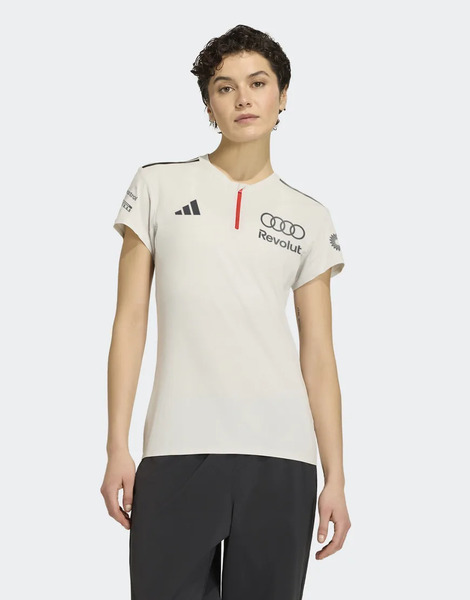  Adidas Performance Audi Formula One Team Engineers & Marketing Polo Short Sleeve In Chalk Pearl / Iron Metallic Neutral 