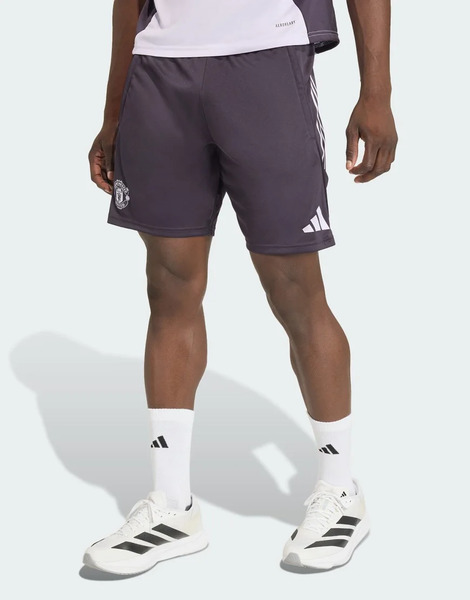  Adidas Performance Manchester United Tiro 25 Competition Training Shorts In Aurora Black / Purple Tint 