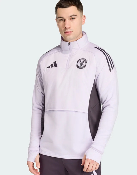  Adidas Performance Manchester United Tiro 25 Competition Winterized Top In Purple Tint / Aurora Black 
