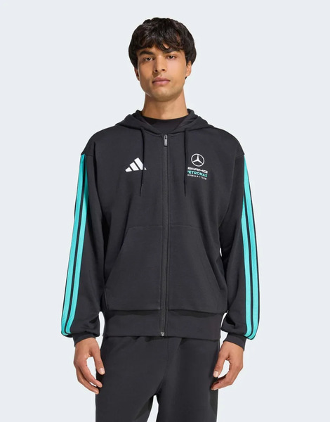  Adidas Performance Mercedes   Amg Petronas Formula 1 Team Dna Full Zip Hoody In Black / Semi Mint Rush 
