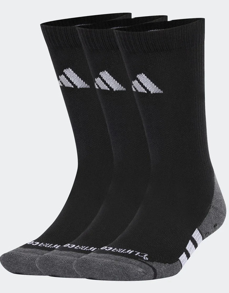  Adidas Performance Performance Grip Climacool Cushioned Crew Socks 3 Pairs In Black / Dark Grey Heather / Wh 