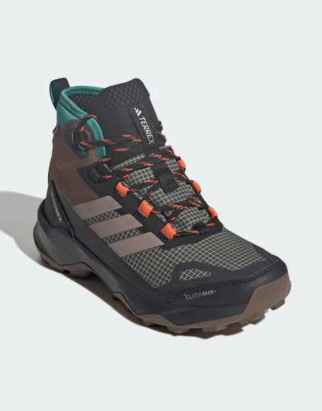  Adidas Performance Terrex Skychaser Ax5 Mid Gore Tex Climawarm+ Hiking Shoes In Earth Strata / Trace Brown / P Green 