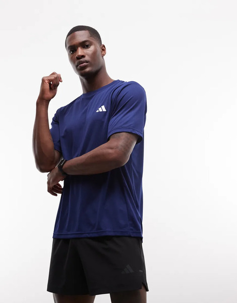 Adidas Performance Workout Essentials Base Tee In Navy 