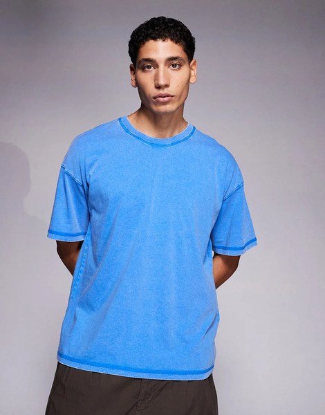  Adpt Oversized T Shirt In Washed Blue 