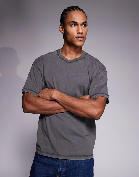  Adpt Oversized T Shirt In Washed Grey 